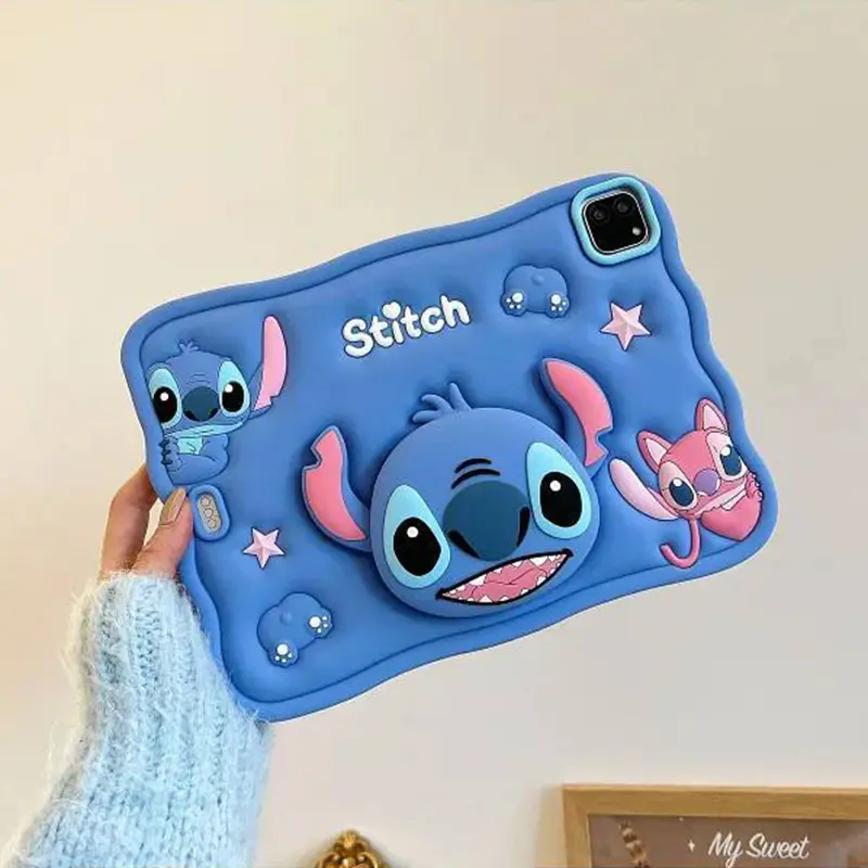 سیلیکونی طرح استیچ با پاپ‌ سوکت و قابلیت استند Stitch Silicone Tablet Case with Stand 1