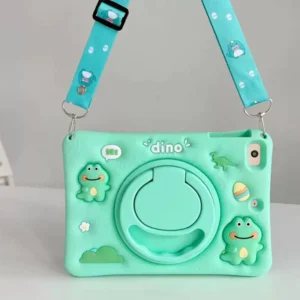 سیلیکونی اورجینال طرح دایناسور با استند 360 درجه همراه با بند Dinosaur Tablet Case 1