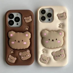 خرس سیلیکونی بیسکویتی استند دار Biscuit Bear Silicone Stand 1