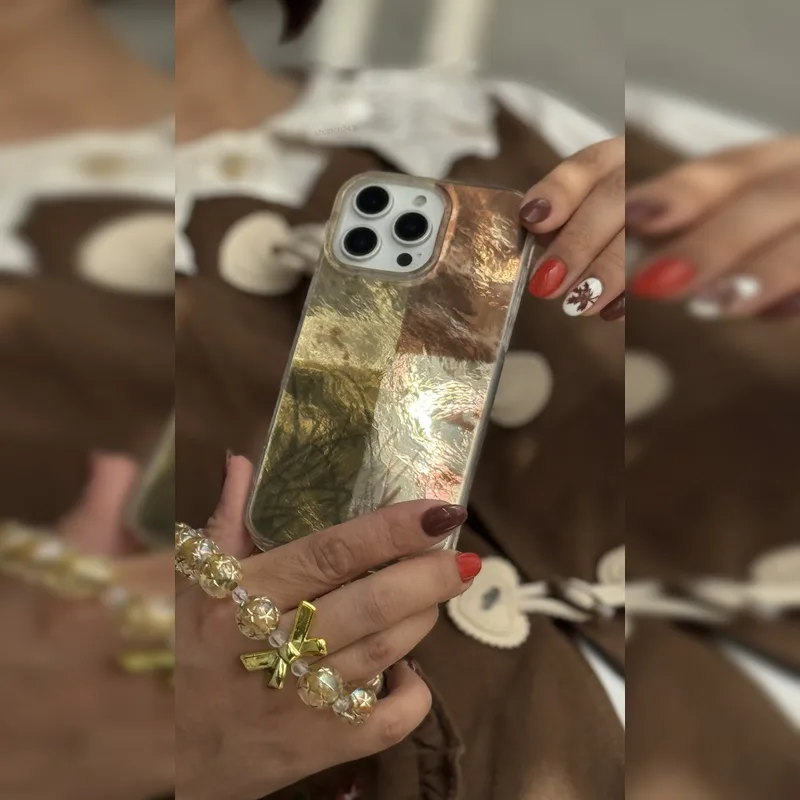 طلایی شاین پروانه به همراه بند پاپیون Golden Shine Butterfly with Bow Strap 3