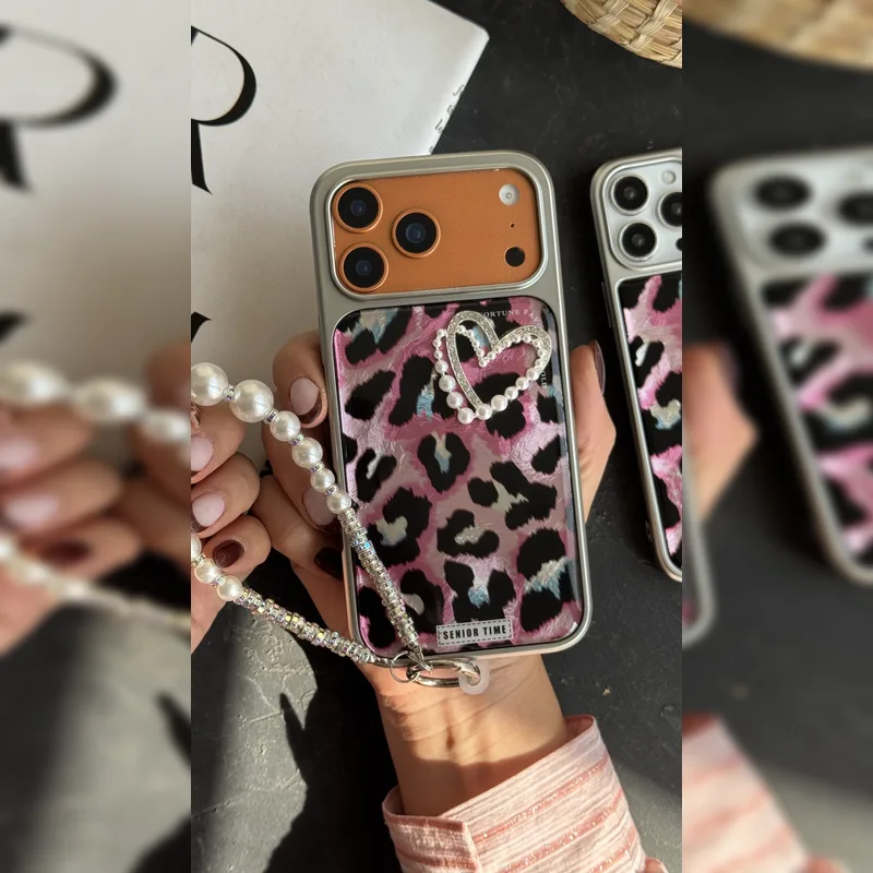 پلنگی قلب مرواریدی به همراه بند Pearl Heart Leopard with Strap 5