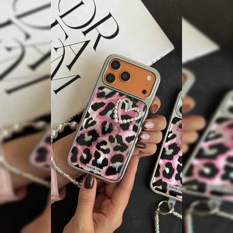 پلنگی قلب مرواریدی به همراه بند Pearl Heart Leopard with Strap 6