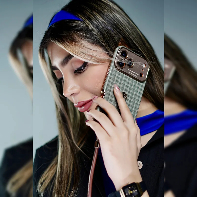 چهارخونه آرام همراه با بند ست Calm Plaid with Strap Set 9