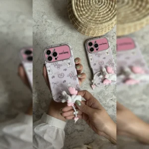 خرگوش صورتی عروسکی همراه بند Pink Doll Bunny Strap 1