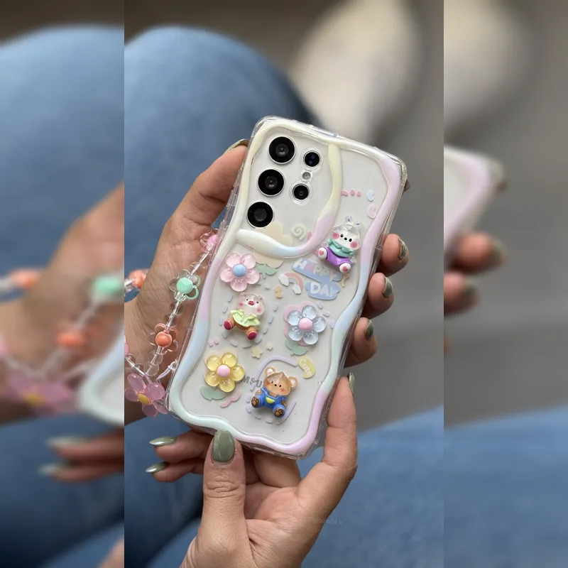 خرگوش و خرس پاستلی همراه بند Pastel Bunny Bear Strap 1