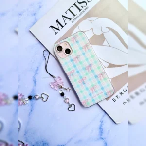 پاپیون گینگامی با آویز Gingham Bow Strap 1