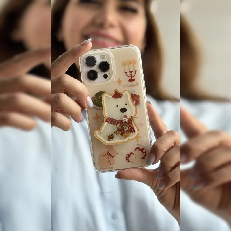 کندل کریسمس پاپی همراه پاپ سوکت Christmas Candle Puppy PopSocket 3