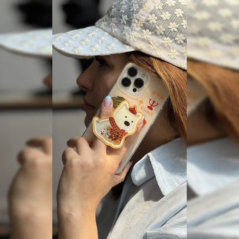 کندل کریسمس پاپی همراه پاپ سوکت Christmas Candle Puppy PopSocket 4