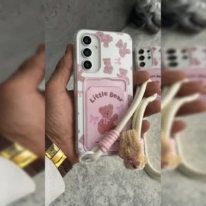 تدی پاپیونی جاکارتی همراه بند Bow Teddy Card Slot Strap 1