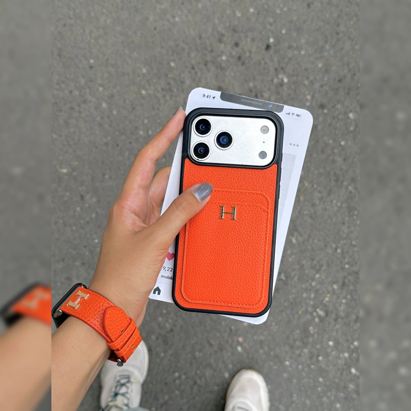 هرمس جاکارتی چرمی Hermes Leather Card Slot 3