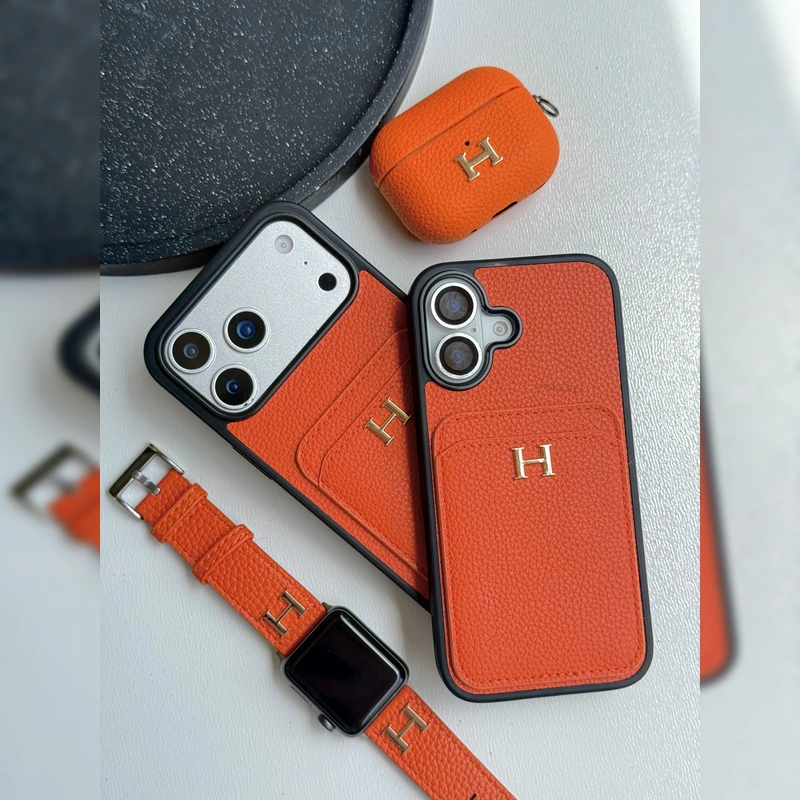 هرمس جاکارتی چرمی Hermes Leather Card Slot 5