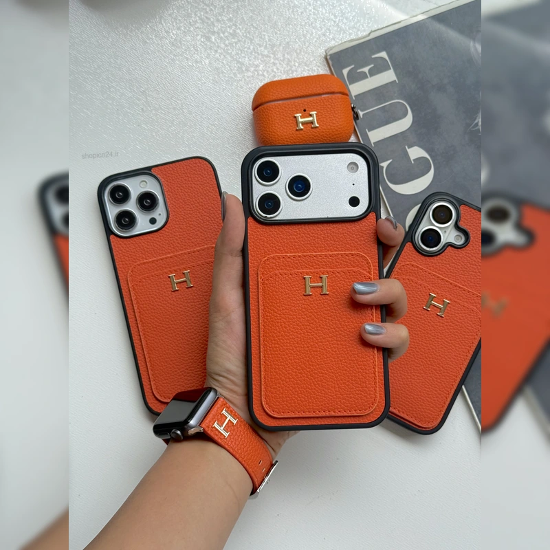 هرمس جاکارتی چرمی Hermes Leather Card Slot 6