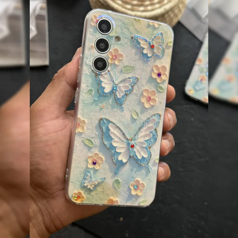 پروانه آبرنگی نگین دار محافظ لنز Watercolor Butterfly Jewel Lens Guard 1