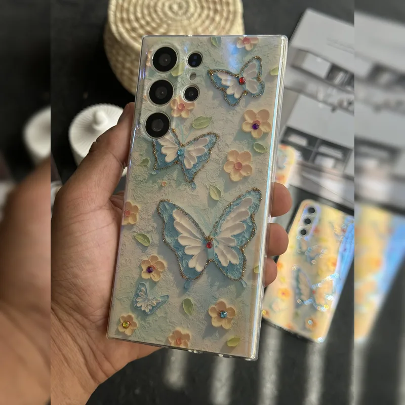 پروانه آبرنگی نگین دار محافظ لنز Watercolor Butterfly Jewel Lens Guard 2