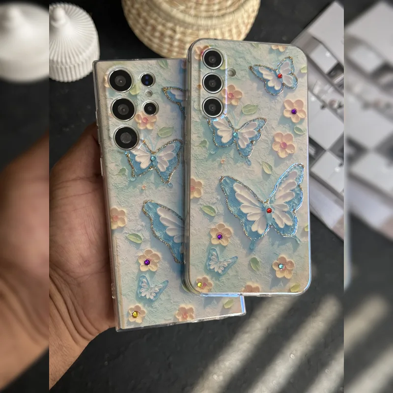 پروانه آبرنگی نگین دار محافظ لنز Watercolor Butterfly Jewel Lens Guard 3