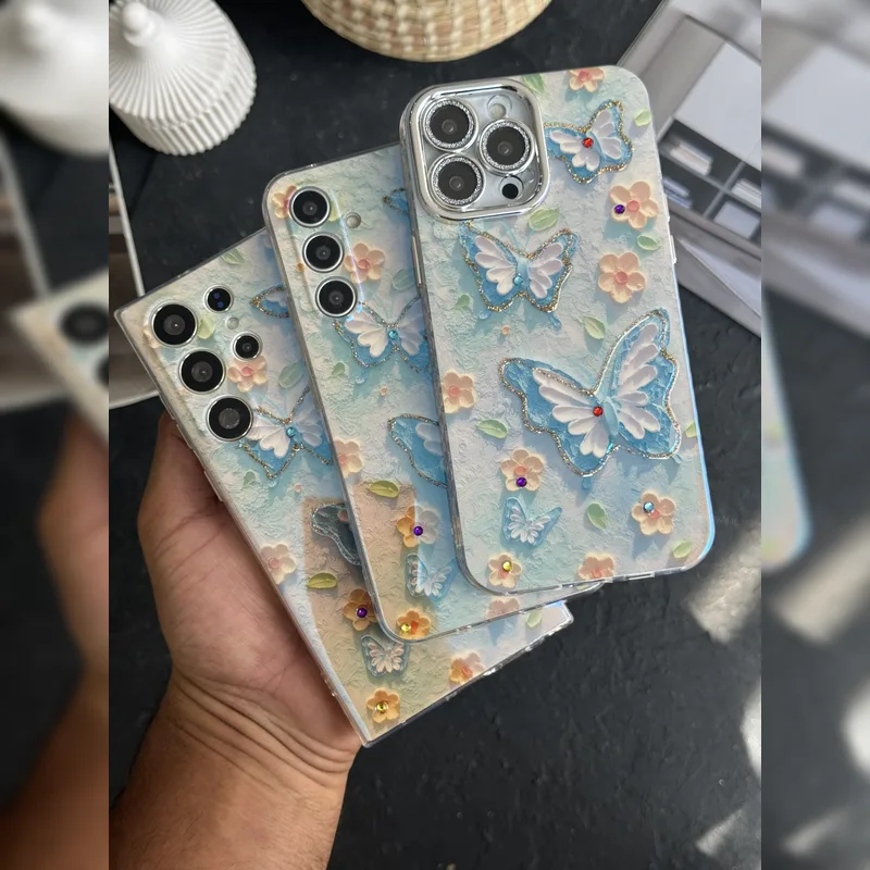 پروانه آبرنگی نگین دار محافظ لنز Watercolor Butterfly Jewel Lens Guard 4