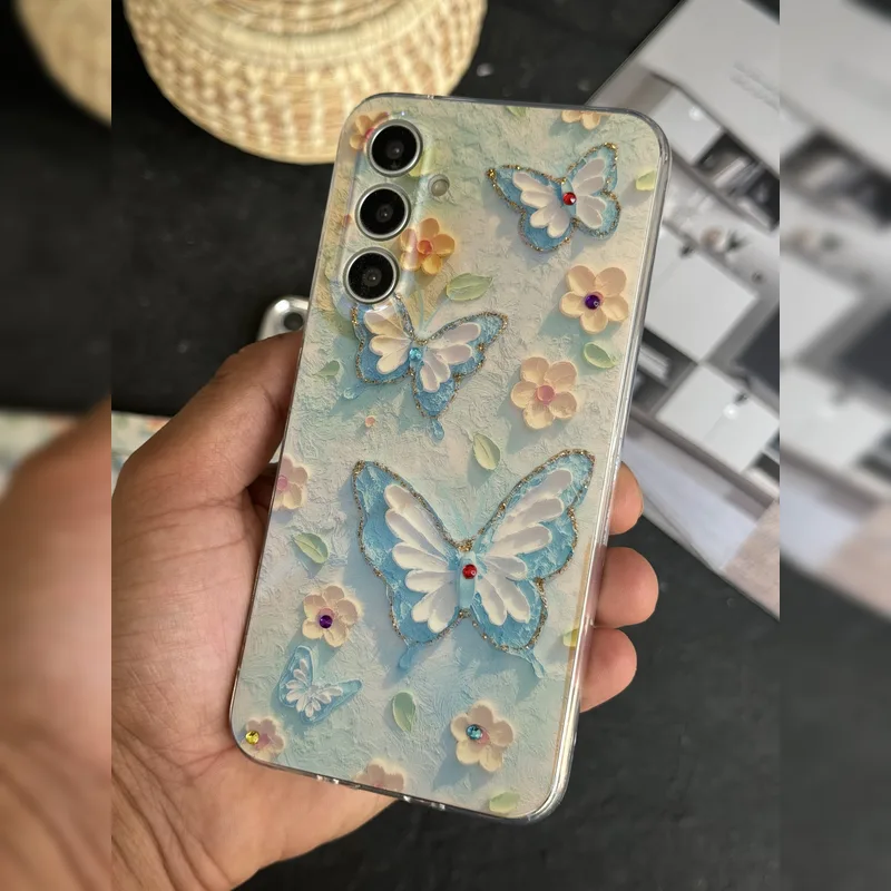 پروانه آبرنگی نگین دار محافظ لنز Watercolor Butterfly Jewel Lens Guard 5