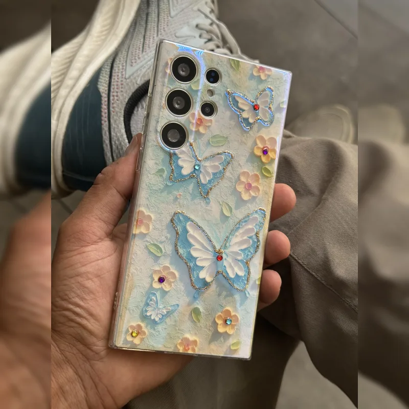 پروانه آبرنگی نگین دار محافظ لنز Watercolor Butterfly Jewel Lens Guard 6