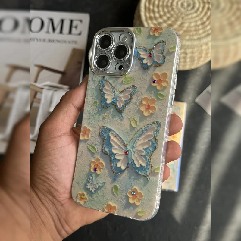 پروانه آبرنگی نگین دار محافظ لنز Watercolor Butterfly Jewel Lens Guard 7
