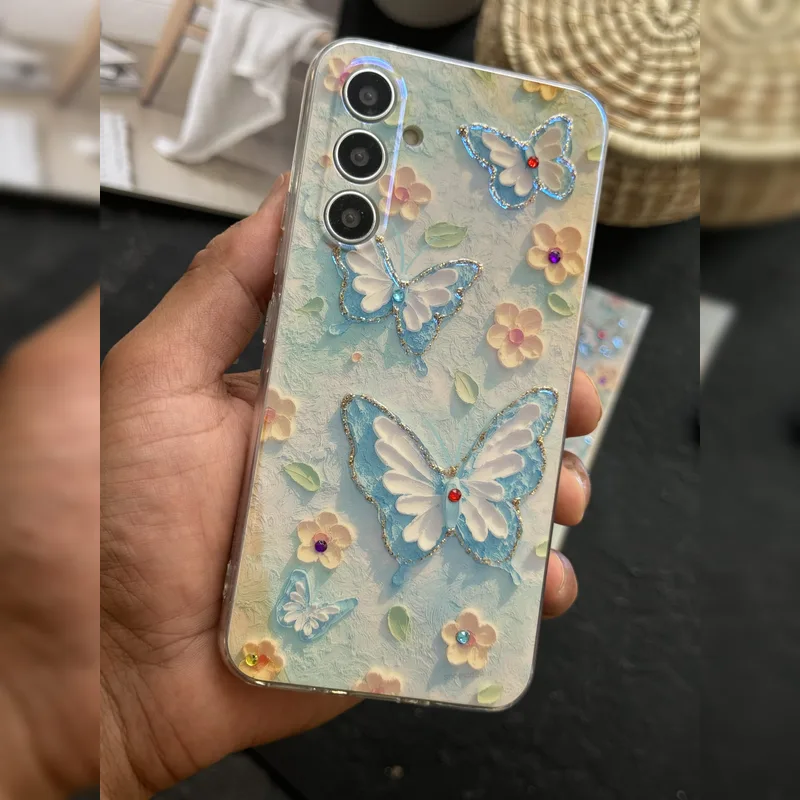 پروانه آبرنگی نگین دار محافظ لنز Watercolor Butterfly Jewel Lens Guard 9