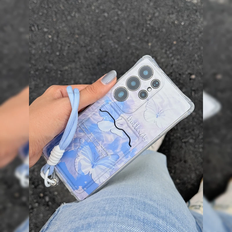 پروانه مهتابی جاکارتی همراه بند Moonlit Butterfly Card Slot Wrist Strap 1