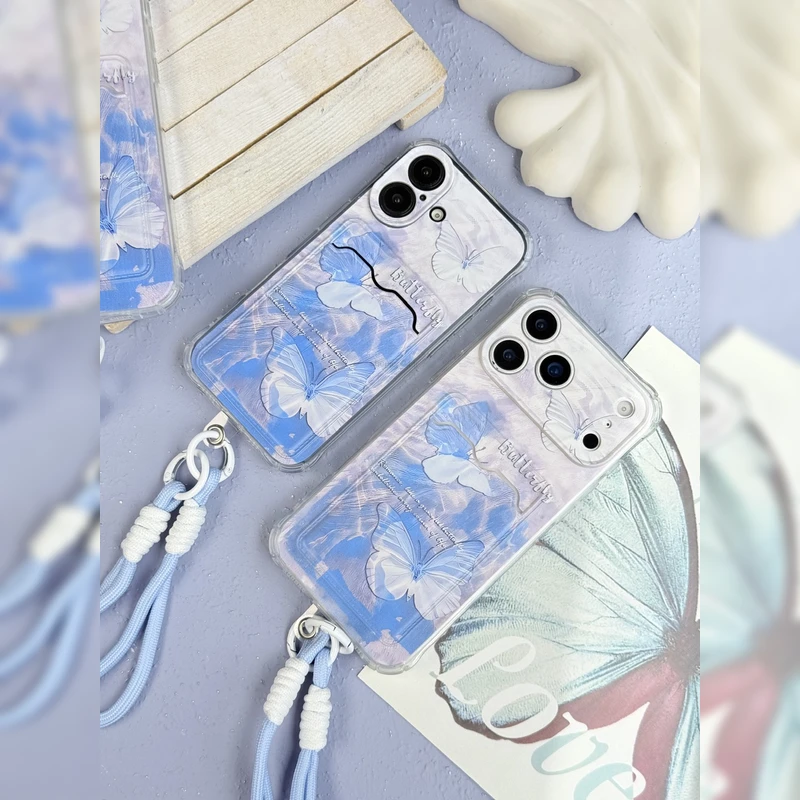 پروانه مهتابی جاکارتی همراه بند Moonlit Butterfly Card Slot Wrist Strap 4