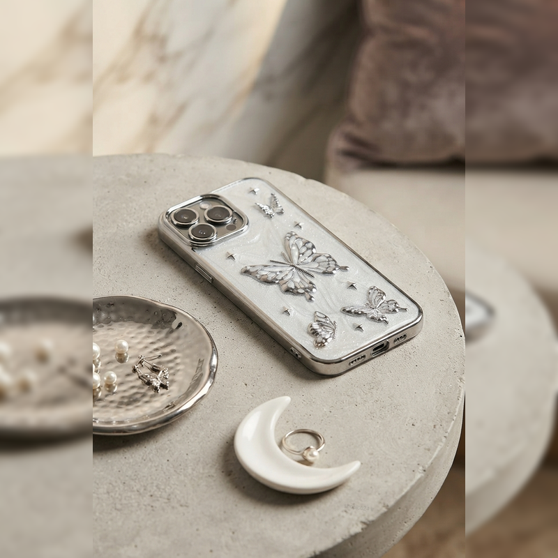 پروانه های نقره ای برجسته Silver Butterfly 3D 1