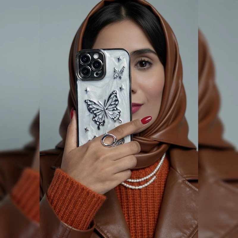 پروانه های نقره ای برجسته Silver Butterfly 3D 4