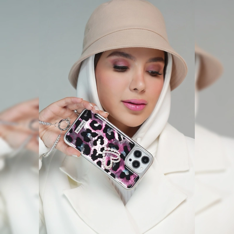 پلنگی قلب مرواریدی به همراه بند Pearl Heart Leopard with Strap 11