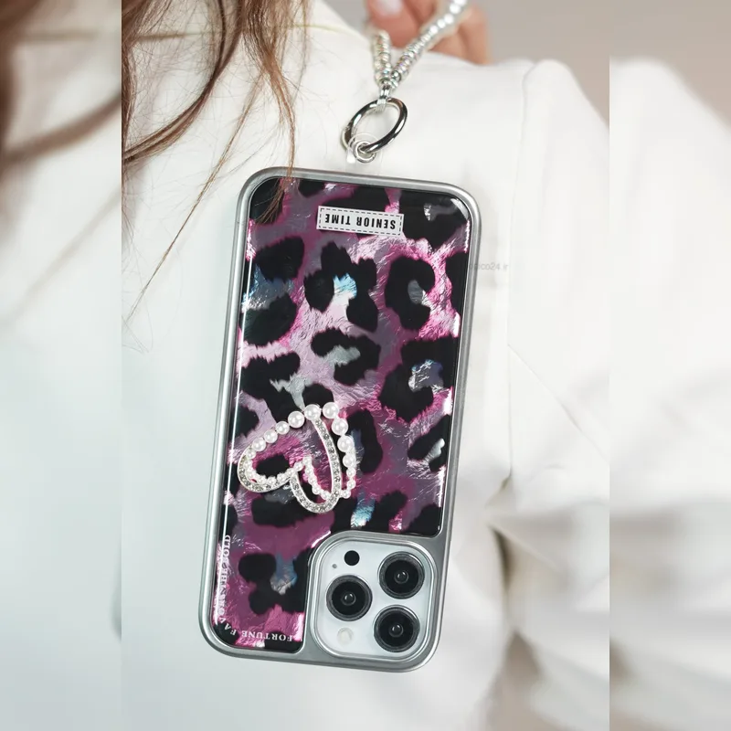 پلنگی قلب مرواریدی به همراه بند Pearl Heart Leopard with Strap 12