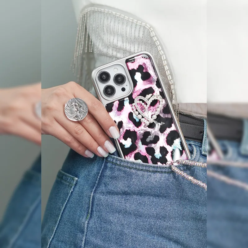 پلنگی قلب مرواریدی به همراه بند Pearl Heart Leopard with Strap 14