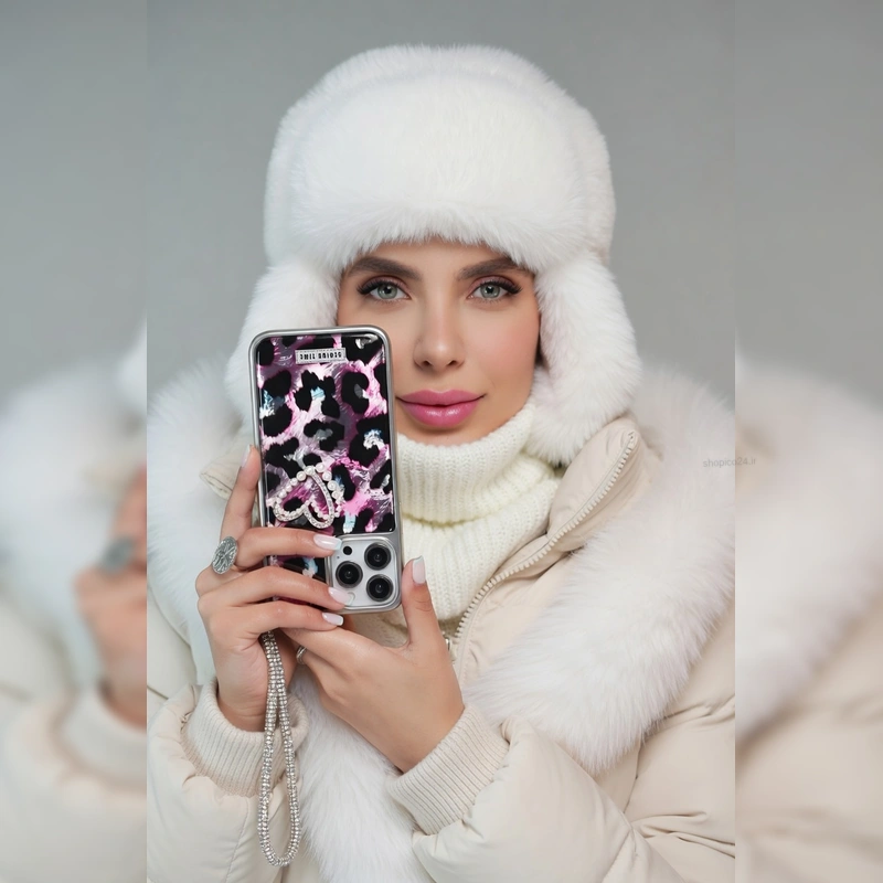 پلنگی قلب مرواریدی به همراه بند Pearl Heart Leopard with Strap 7