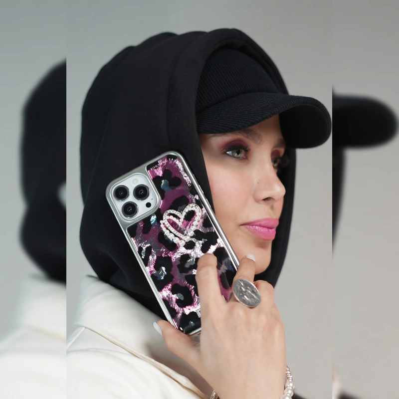 پلنگی قلب مرواریدی به همراه بند Pearl Heart Leopard with Strap 8