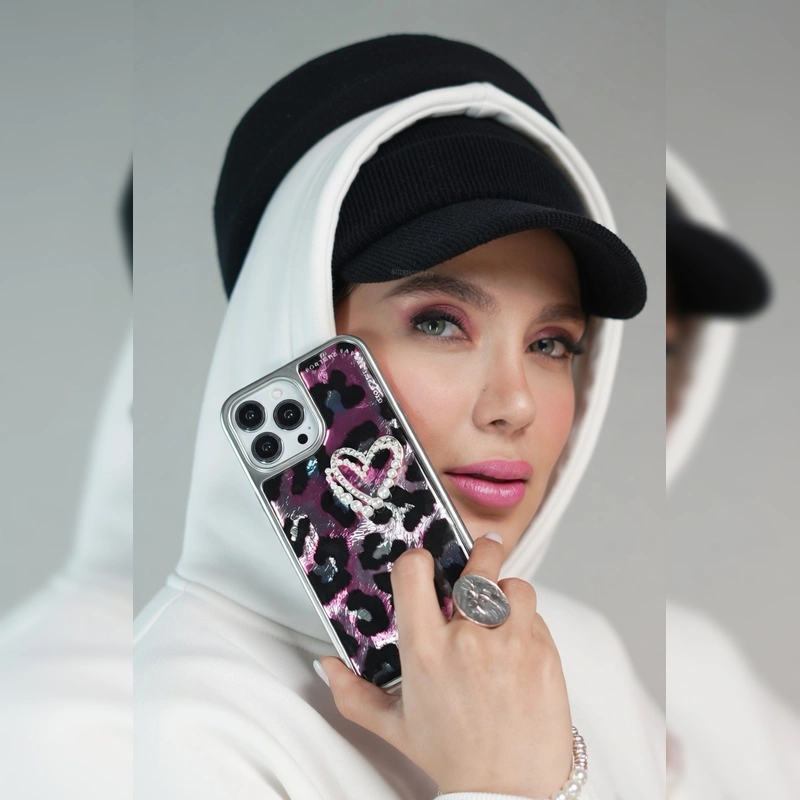 پلنگی قلب مرواریدی به همراه بند Pearl Heart Leopard with Strap 9