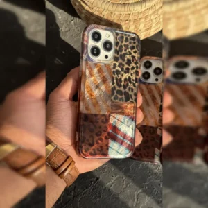 پلنگی چهارخانه بافت دار Textured Leopard Plaid 1