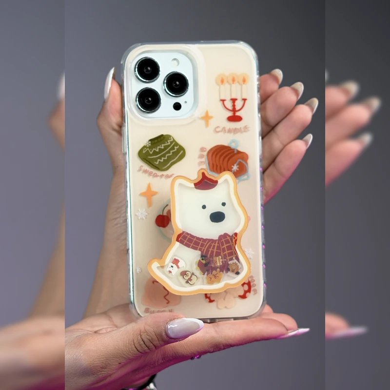 کندل کریسمس پاپی همراه پاپ سوکت Christmas Candle Puppy PopSocket 5