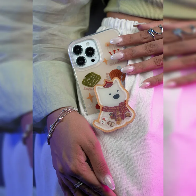 کندل کریسمس پاپی همراه پاپ سوکت Christmas Candle Puppy PopSocket 7