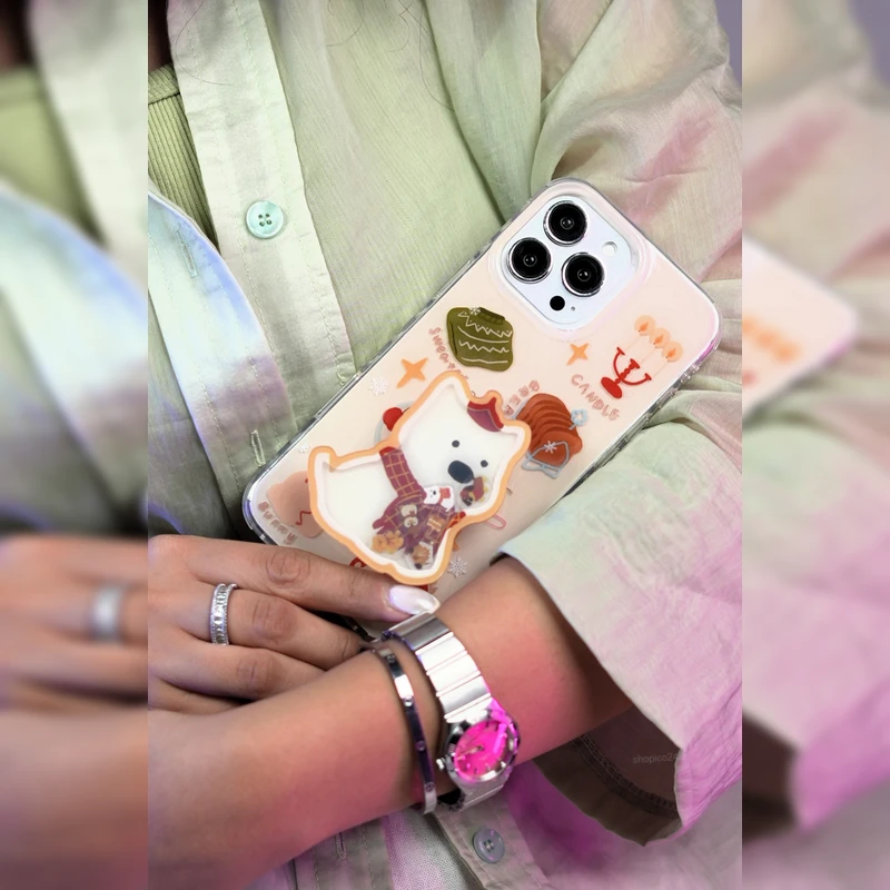 کندل کریسمس پاپی همراه پاپ سوکت Christmas Candle Puppy PopSocket 8