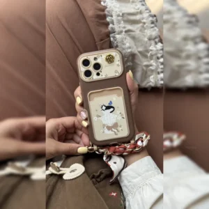 گربه روی گلدان جاکارتی همراه بند Cat Vase Card Slot Scarf Strap 1