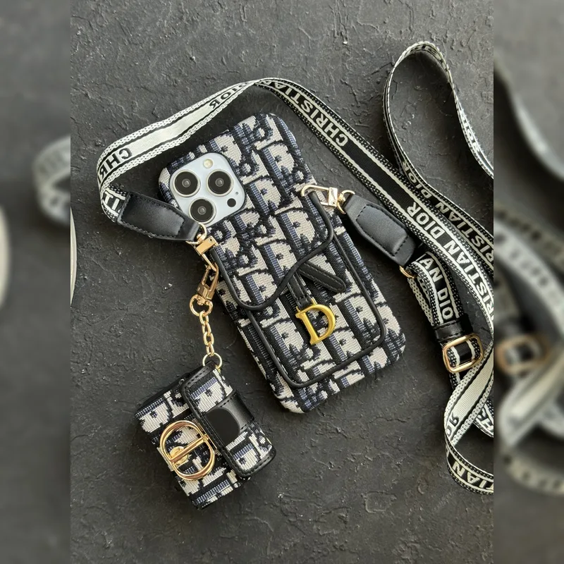 دیور جاکارتی لوگو فلزی آویز یک طرفه Dior Metal Logo Card Slot One Side Strap 2