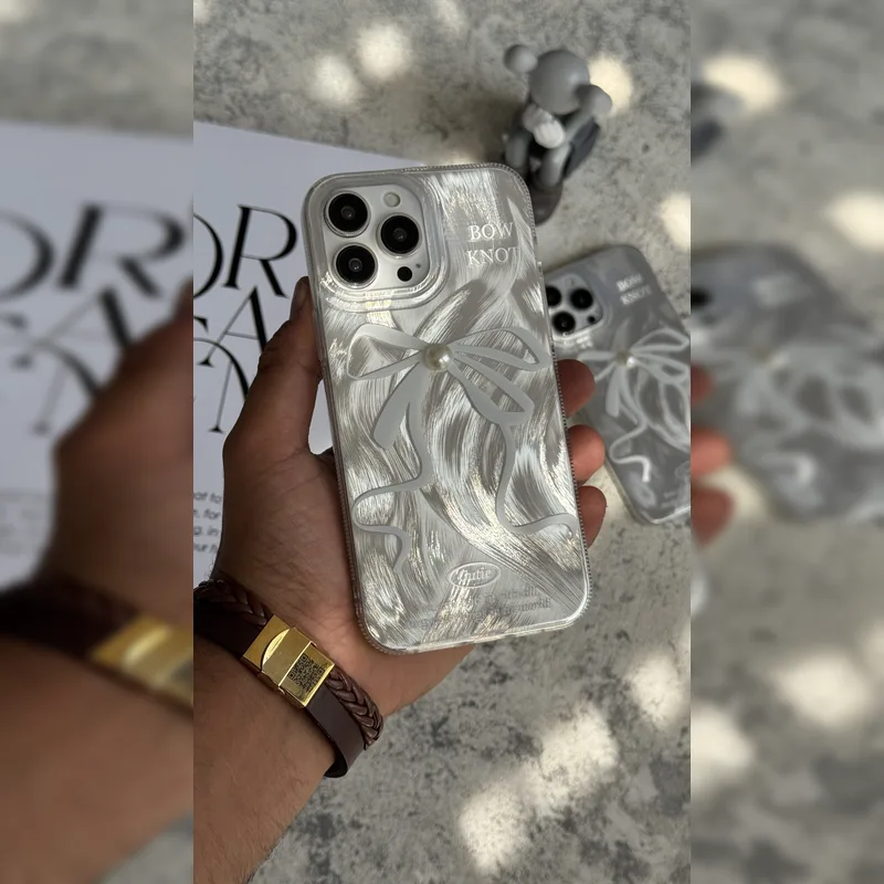 پاپیون نقره ای مرواریدی Pearl Silver Bow 11
