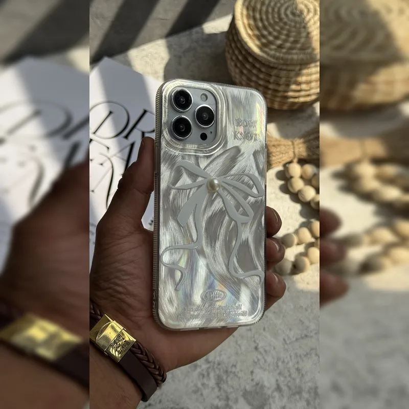 پاپیون نقره ای مرواریدی Pearl Silver Bow 2