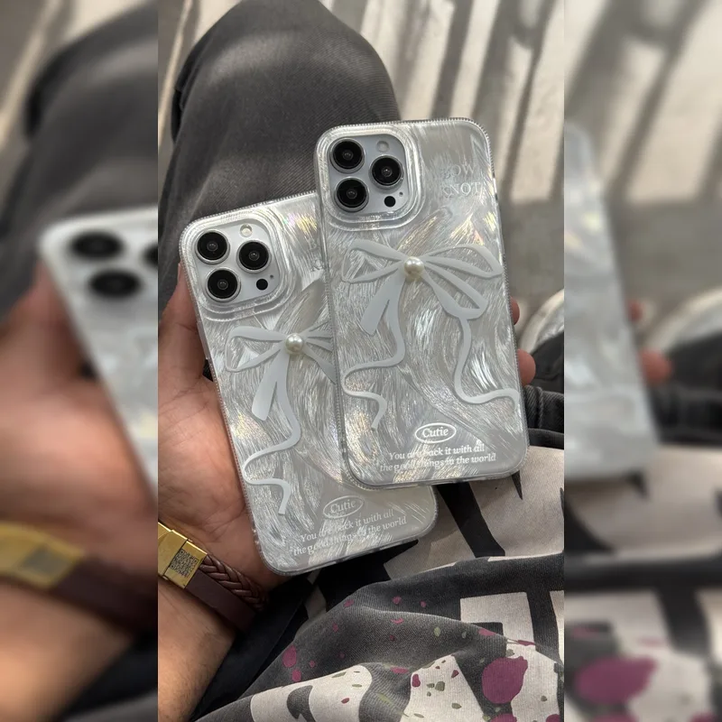 پاپیون نقره ای مرواریدی Pearl Silver Bow 3