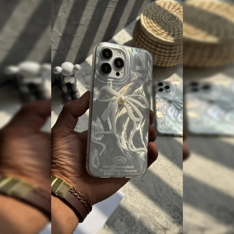 پاپیون نقره ای مرواریدی Pearl Silver Bow 5