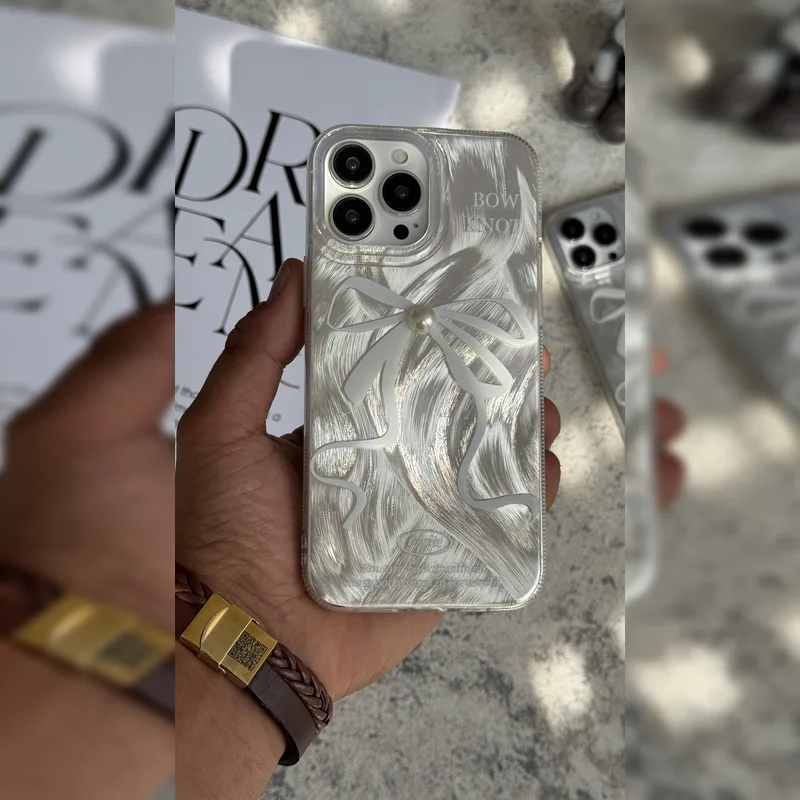 پاپیون نقره ای مرواریدی Pearl Silver Bow 9