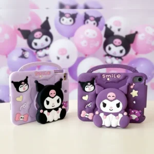 کرومی خندان یاسی سوکت دار استند شو با بند Smile Kuromi Tablet Case 1