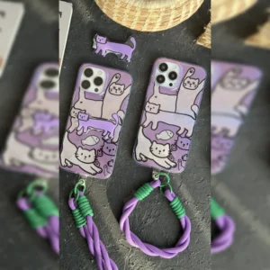 گربه کشیده بنفش استند شو همراه بند Purple Long Cat Stand With Strap 1