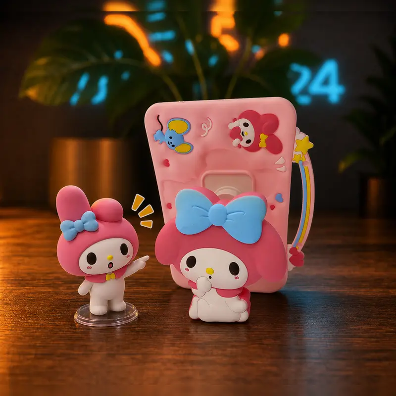 مای ملودی و موش استندی به همراه بند My Melody Mouse Tablet Case 3
