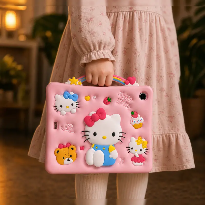 هلوکیتی و کاپ کیک استندشو به همراه بند Hello Kitty Cupcake Tablet Case 2