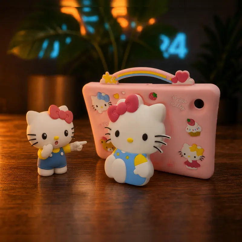 هلوکیتی و کاپ کیک استندشو به همراه بند Hello Kitty Cupcake Tablet Case 3